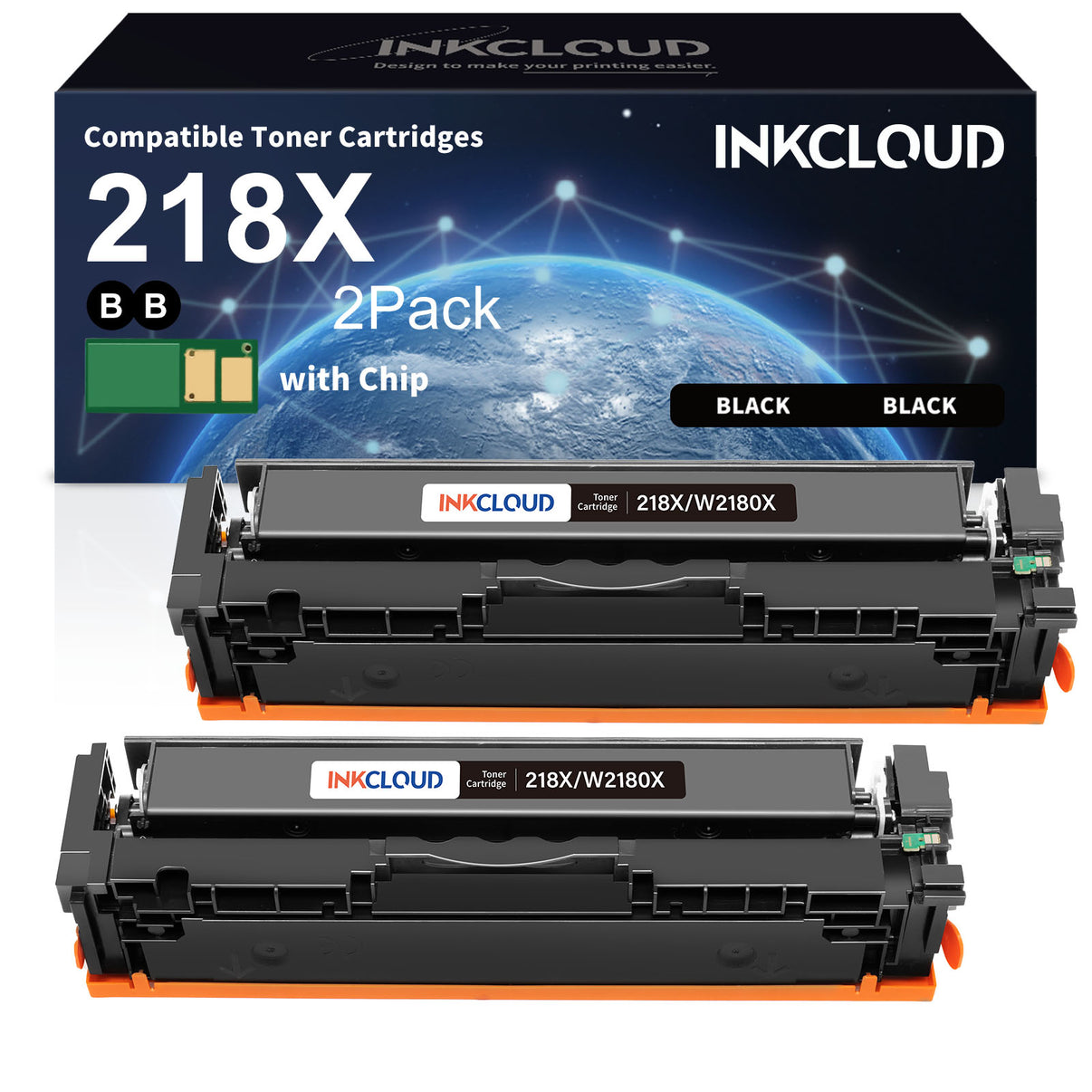 Compatible Toner Cartridges for HP 218X (W2180X/W2181X/W2182X/W2183X) | High Yield Black Laser Toner | INKCLOUD - INKCLOUD