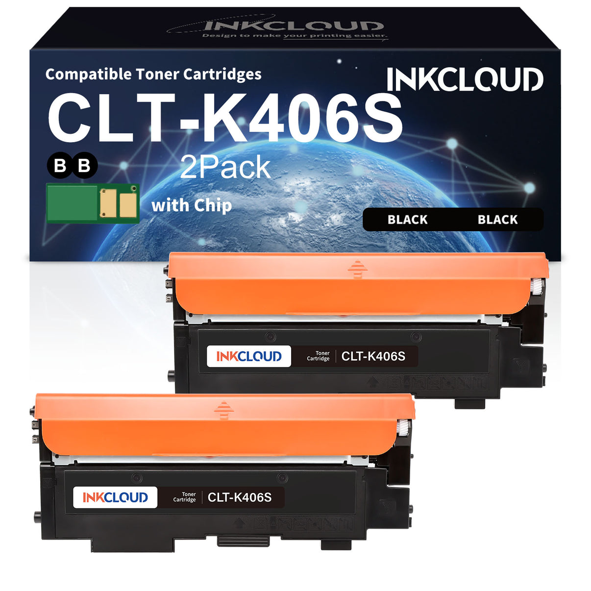 Compatible Toner Cartridges for Samsung CLT-K406S | High Yield Black Laser Toner | INKCLOUD - INKCLOUD
