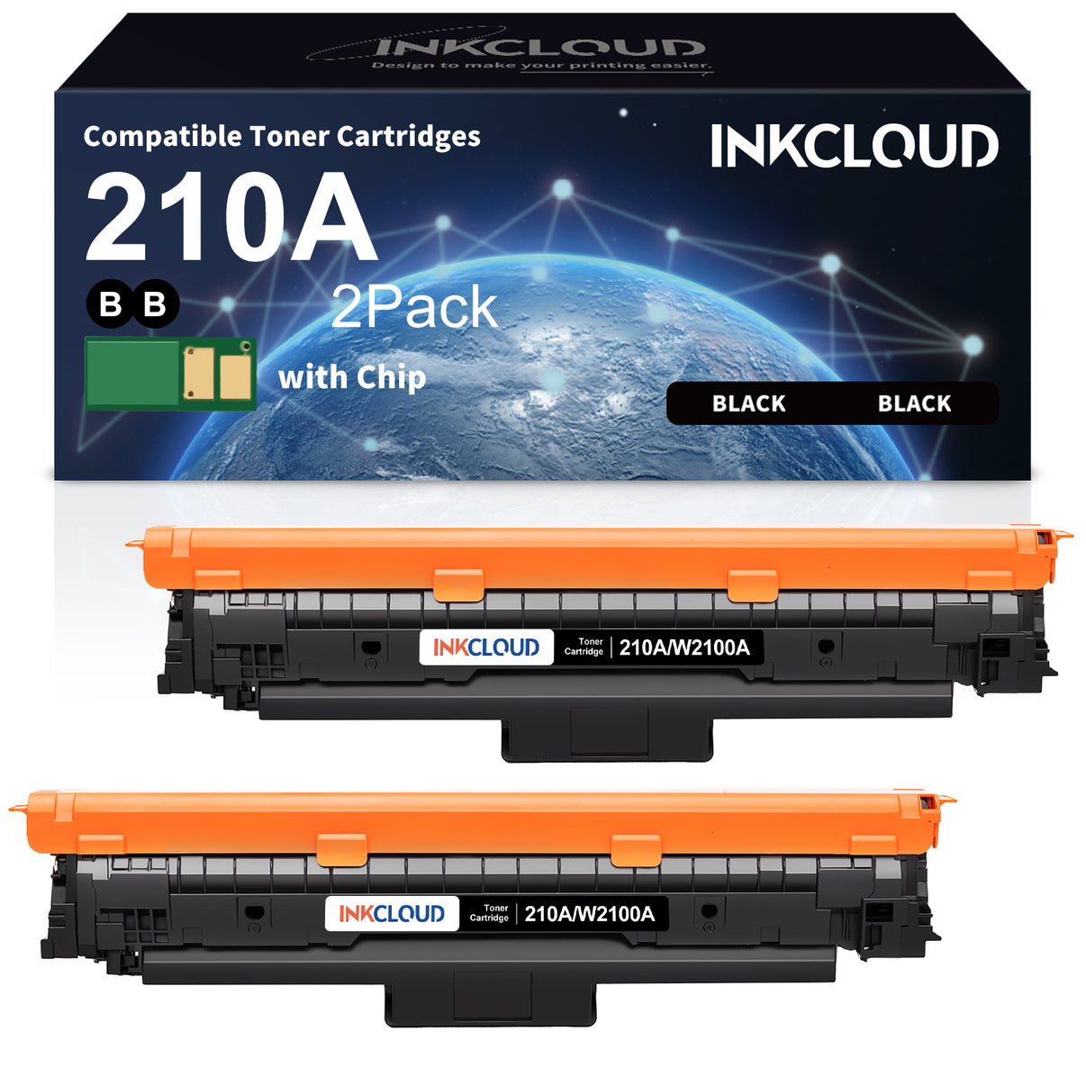 Compatible Toner Cartridges for HP 210A (W2100A/W2101A/W2103A/W2102A)  | High Yield Black Laser Toner | INKCLOUD - INKCLOUD