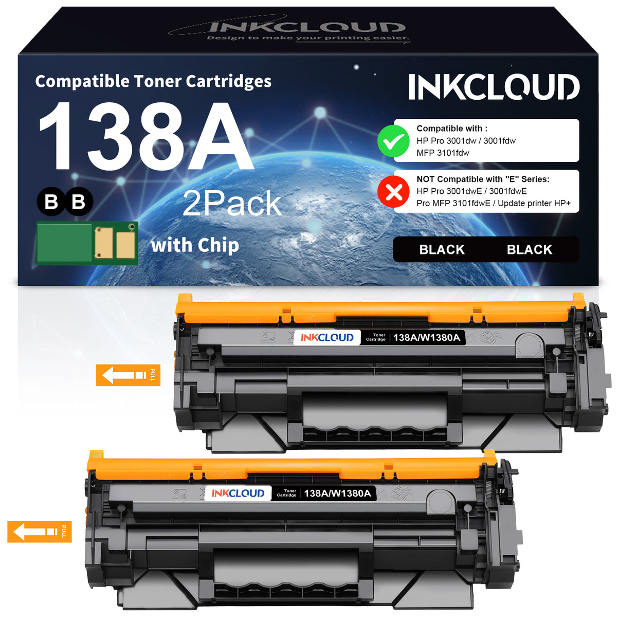 Compatible Toner Cartridges for HP 138A (W1380A) (Toner Cartridges) | High Yield Black Laser Toner | INKCLOUD - INKCLOUD
