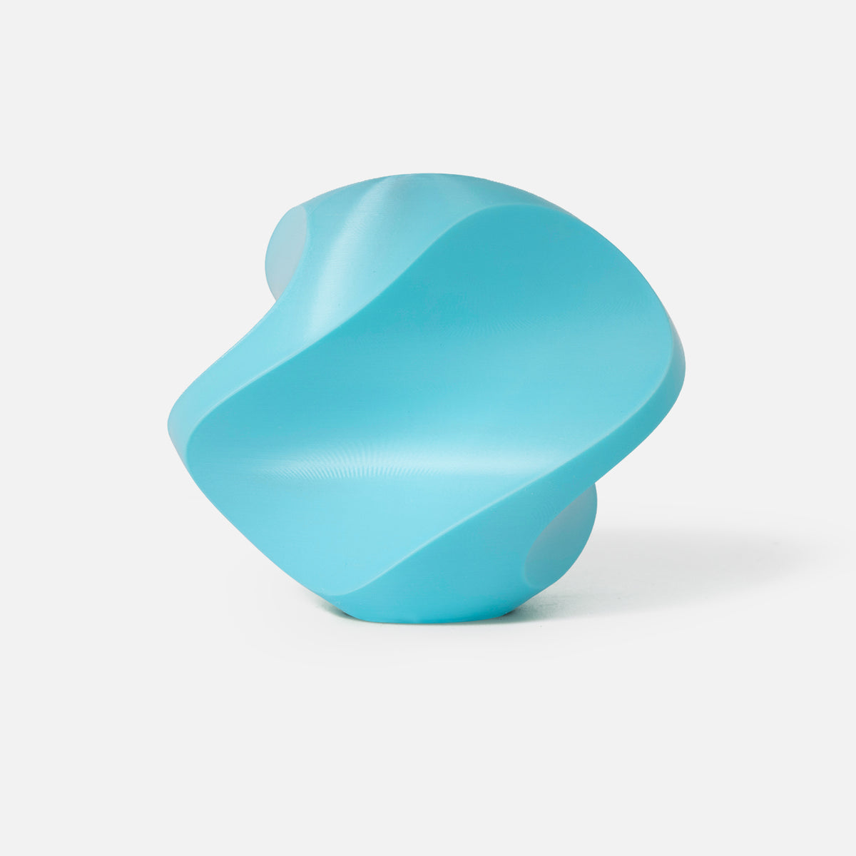 INKCLOUD ABS 3D printer filament in Cyan, smooth curved print sample on white