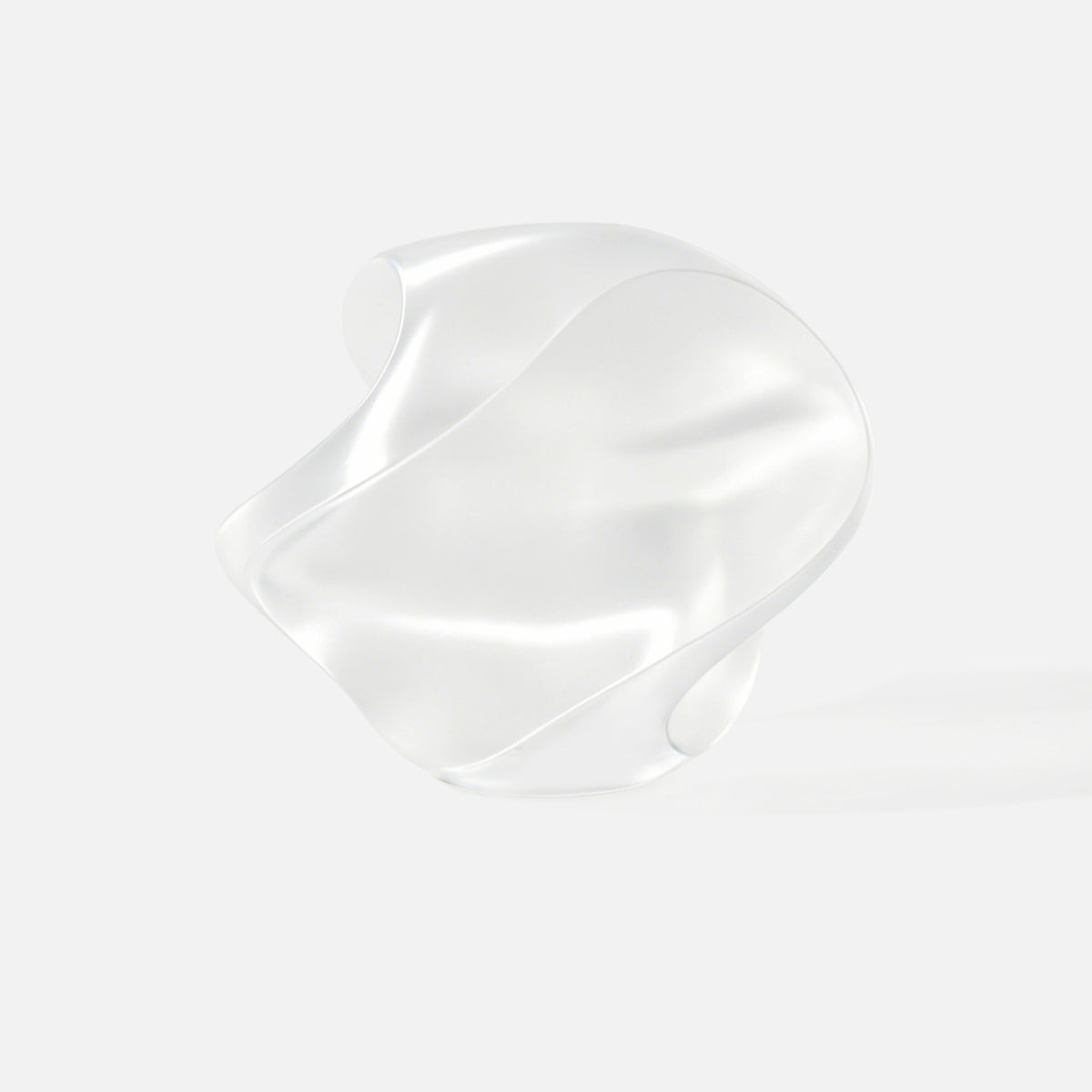 INKCLOUD PETG Translucent 3D printer filament in Transparent, translucent curved print sample on white