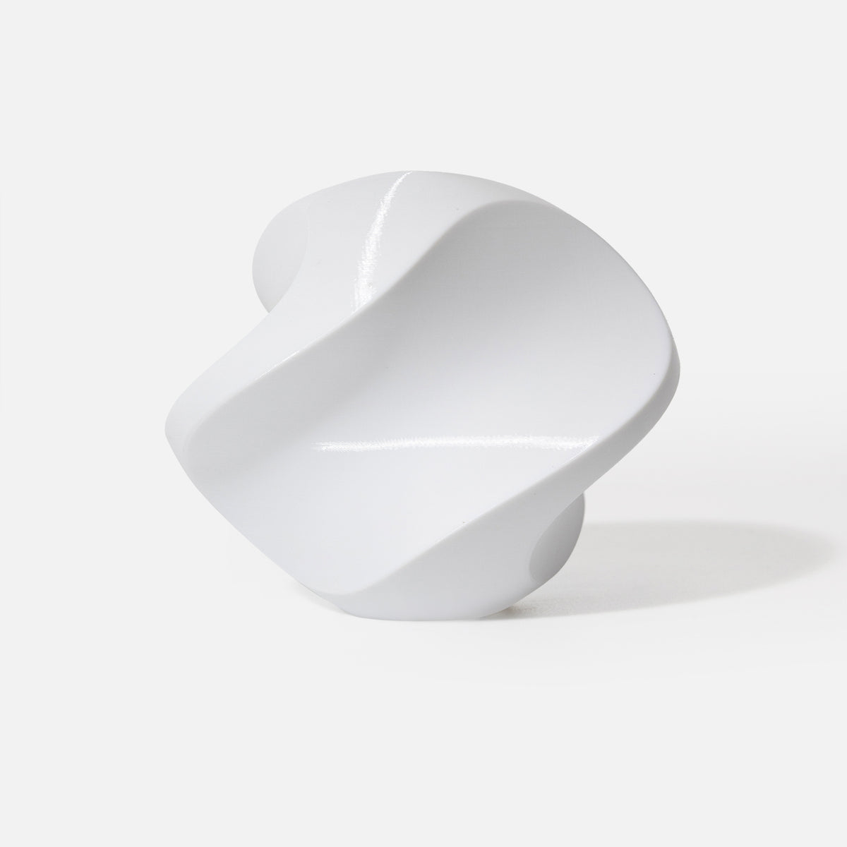 INKCLOUD PETG Basic 3D printer filament in White, smooth curved print sample on white