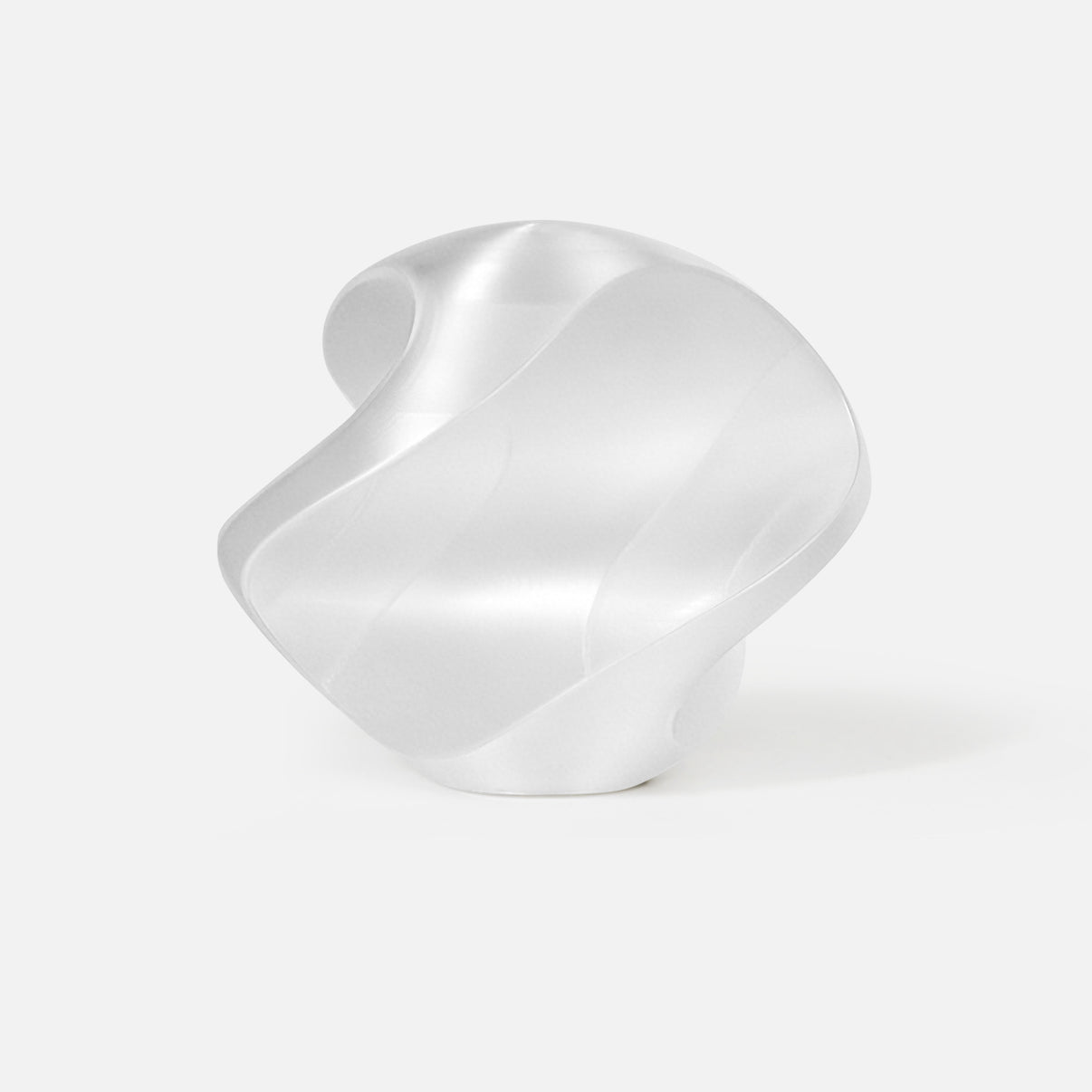 INKCLOUD PLA Lite 3D printer filament in Transparent, smooth curved print sample on white
