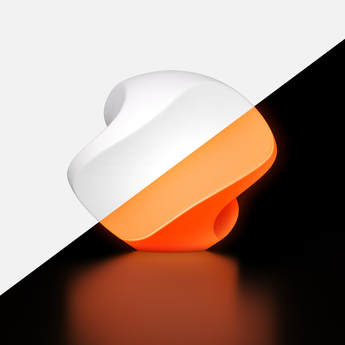 INKCLOUD PLA Glow 3D printer filament in Glow Orange-Red, shown in daylight and glowing in the dark
