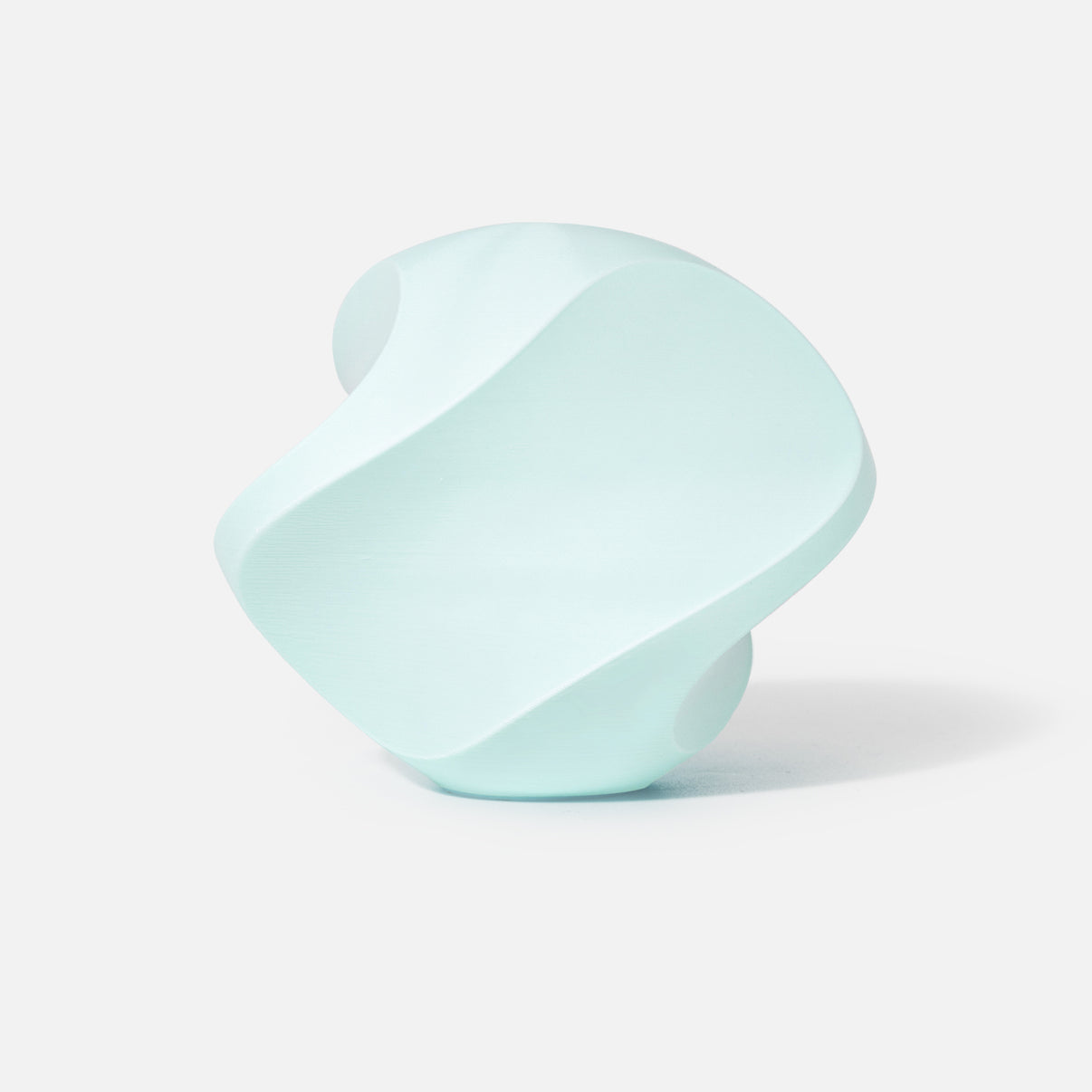 INKCLOUD PLA Pure 3D printer filament in Sea Salt Blue, smooth curved print sample on white